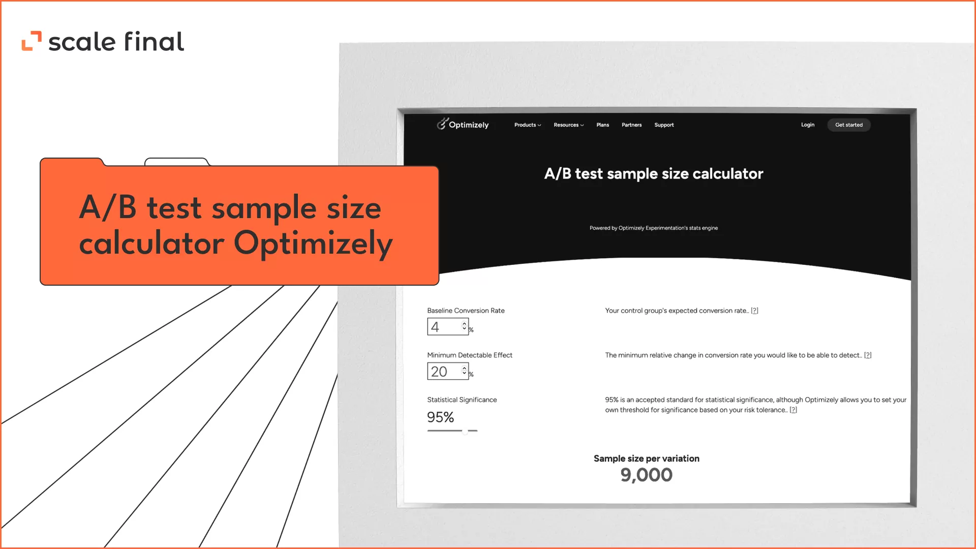A/B test sample size calculator