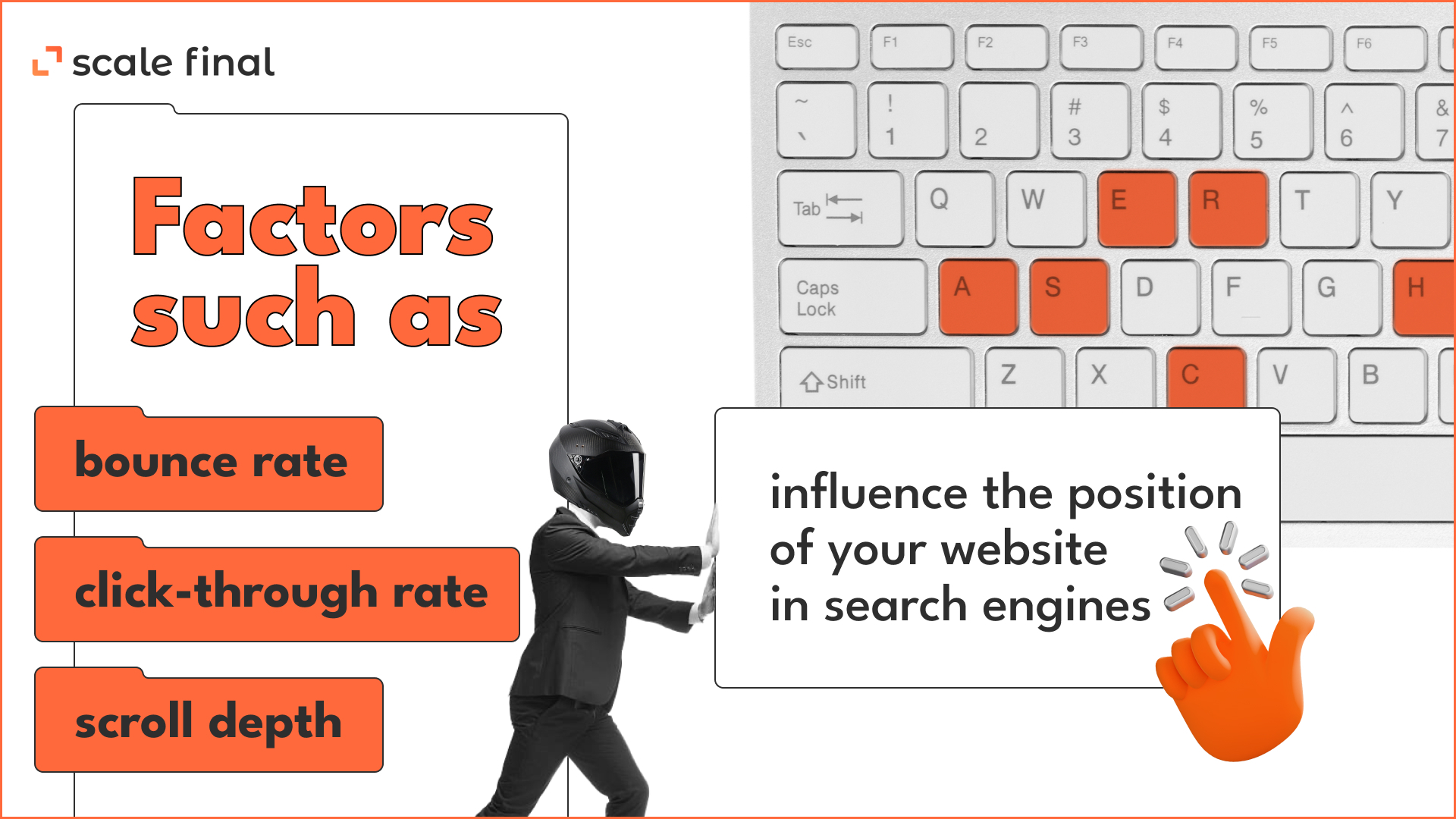 factors such as bounce rate, click-through rate and scroll depth influence the position of your site in search engines 