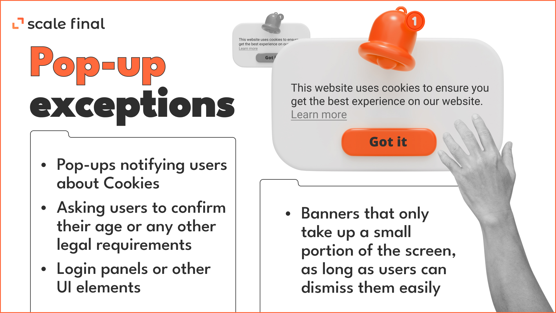 Pop-up exceptions