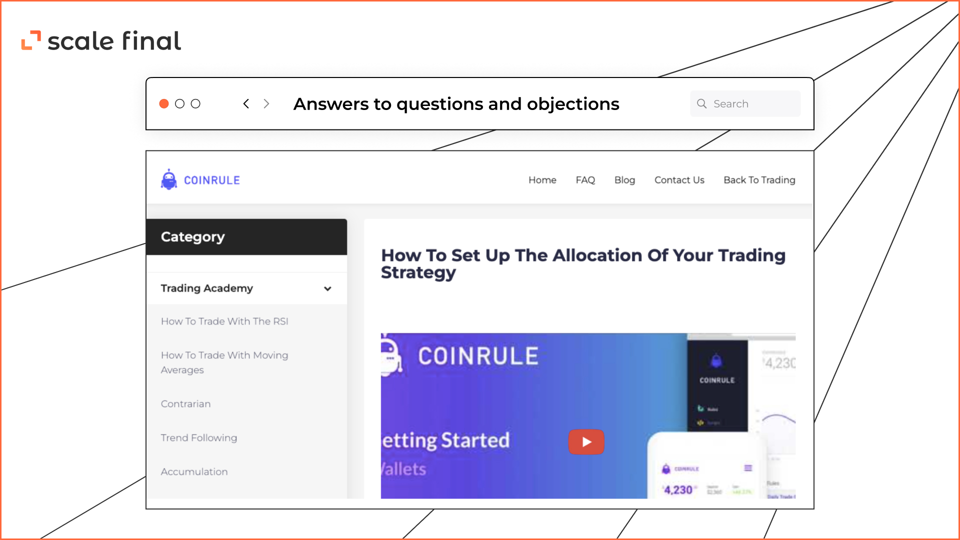 Coinrule trading bot platform answers to questions and objections blog content strategy