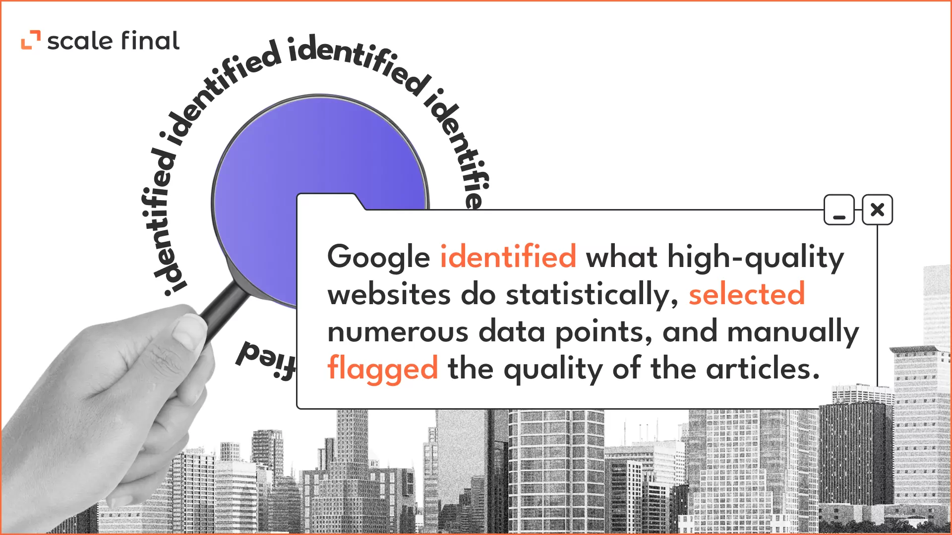Google identified what high-quality websites do statistically, selected numerous data points, and manually flagged the quality of the articles.