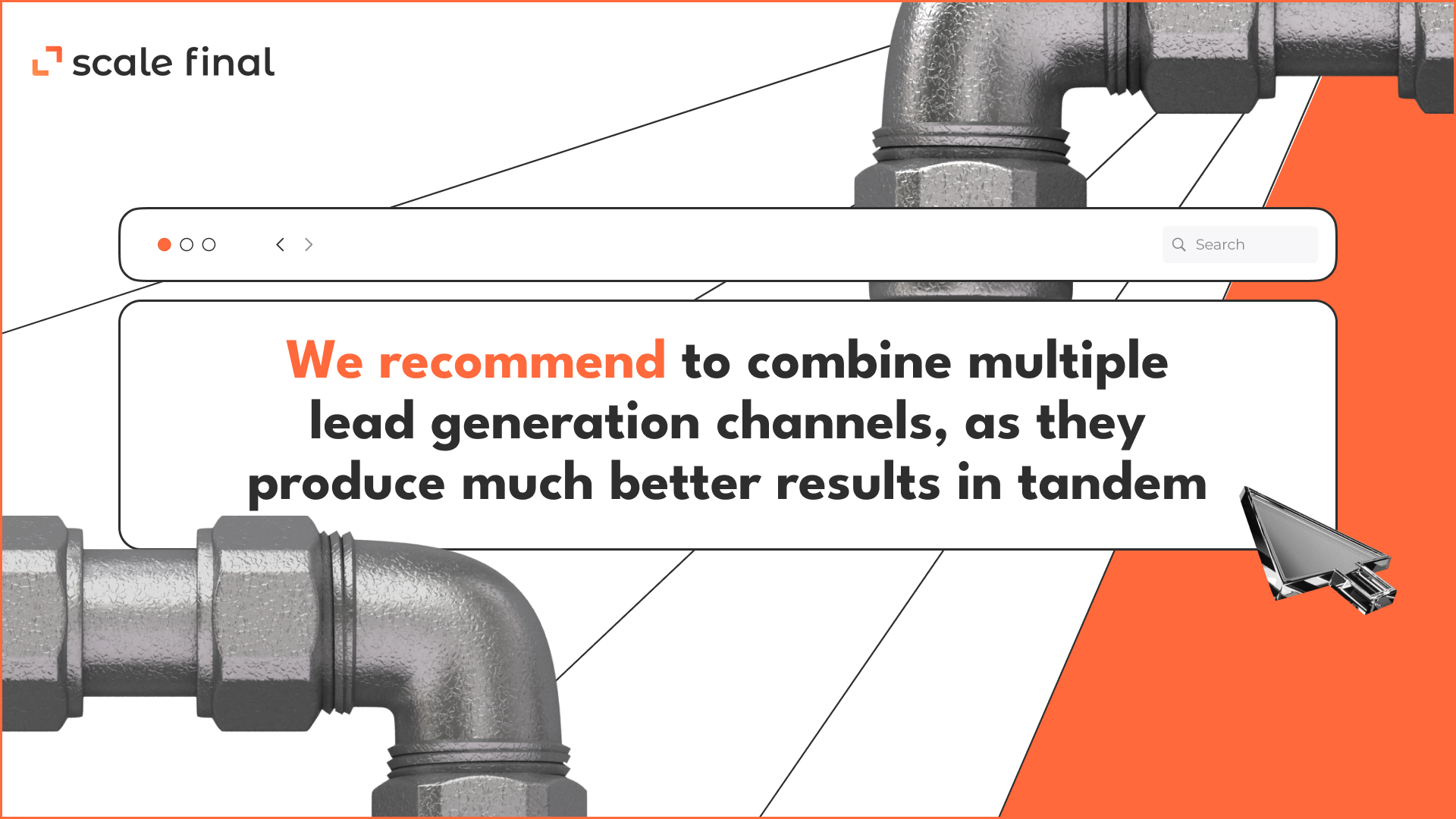 We recommend to combine multiple lead generation channels, as they produce much better results in tandem.