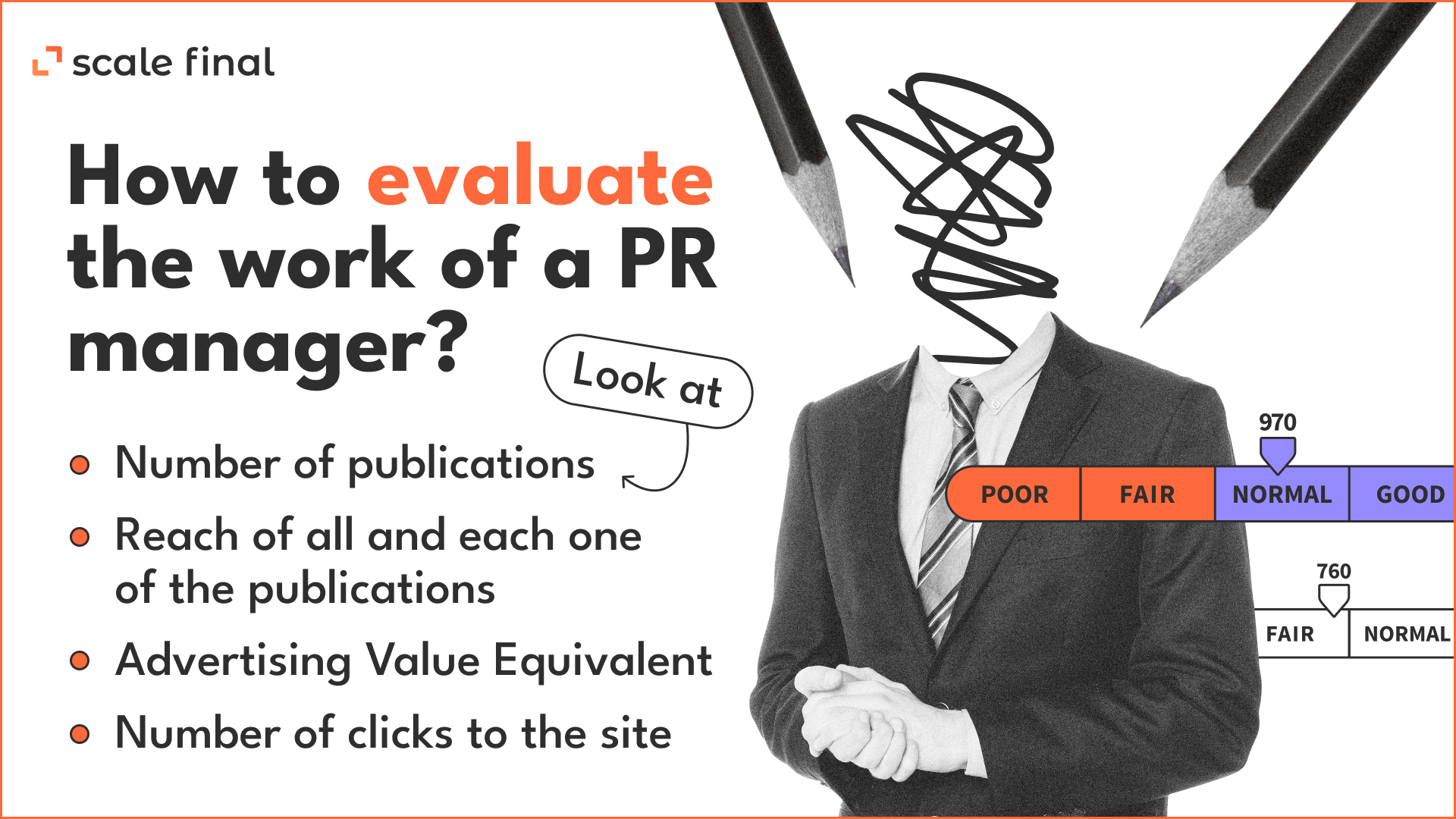 How to evaluate the work of a PR manager? Look atNumber of publicationsReach of all and each one of the publicationsAdvertising value equivalentNumber of clicks to the site