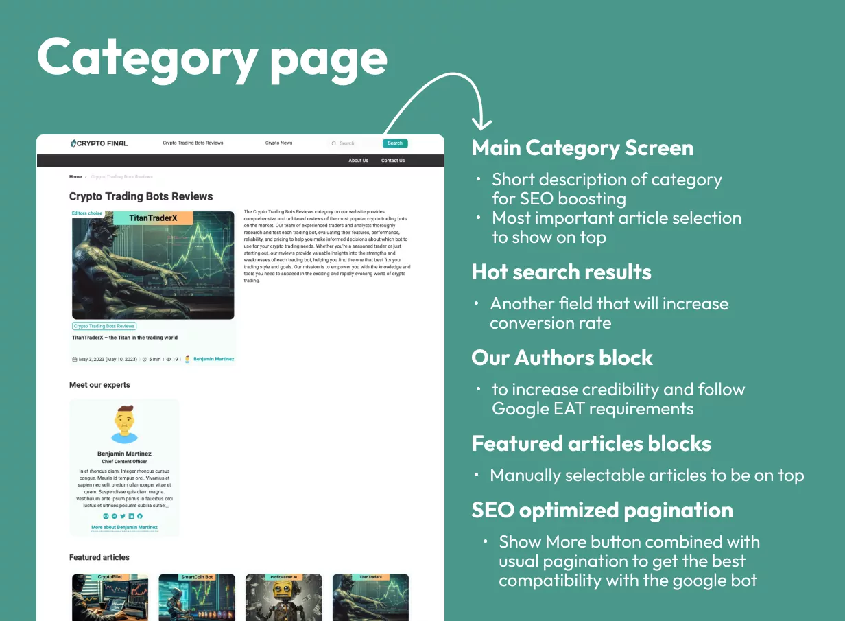 Category page CryptoFinal