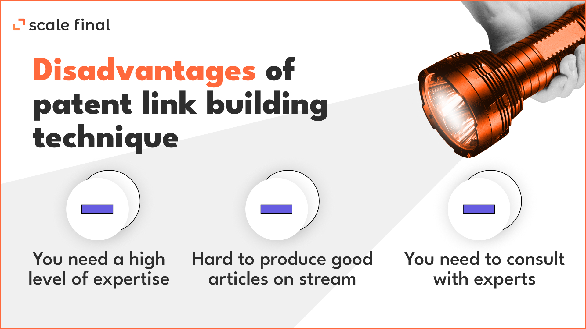 Disadvantages of patent link building technique You need a high level of expertiseHard to produce good articles on streamYou need to consult with experts
