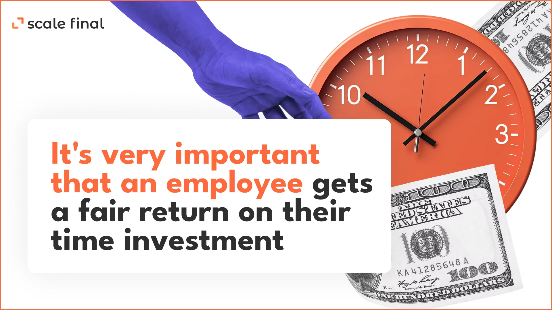 It's very important that an employee gets a fair return on their time investment.